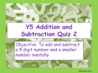 Add and subtract 5-digit numbers quiz 1