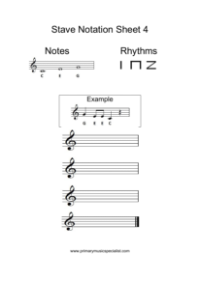 Stave Notation Sheet Note Names 4