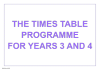 The Times Table Programme