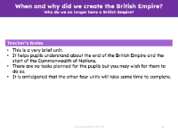 Why do we no longer have a British Empire? - Teacher notes