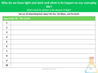 10 Interesting facts about the Earth - Worksheet