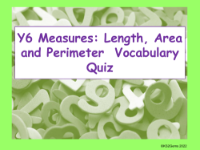 Vocabulary Quiz - Measurement: Area, Perimeter and Length