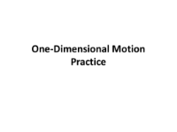 One-Dimensional Motion - Homework