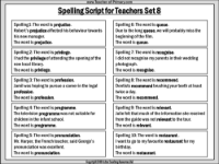 Spellings - Set 8 Teachers Script