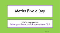 Calculations - Solve problems all 4 operations 1