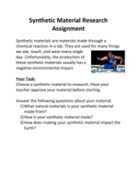 Synthetic Materials - Research Assignment