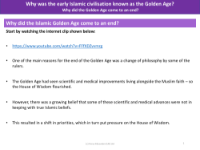 Why did the Islamic Golden Age come to an end? - Info Pack - Year 6