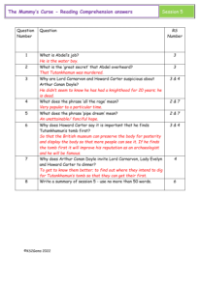 5. Reading Comprehension answers