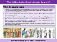 Clothes of the Ancient Greeks - Info sheet