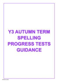 Autumn Term Spelling Progress Test Guidance