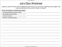 Joes Diary Worksheet