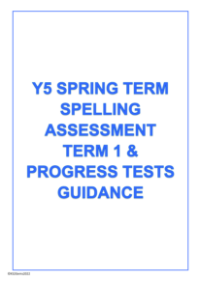 Spring Term Spelling Assessment Term 1 and Progress Tests Guidance