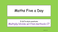 Calculations - Multiply divide written methods