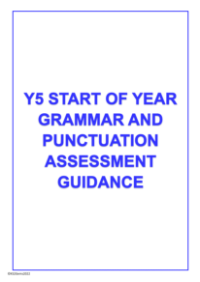Start of Year Grammar and Punctuation Assessment Guidance