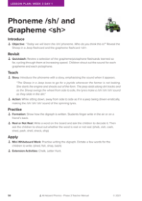 Phoneme "sh" and Grapheme "sh" - Lesson plan 