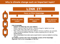 Link it! Prior knowledge - Climate Change - 5th Grade