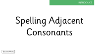 Spelling Adjacent Consonants - Presentation 