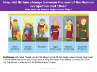 Anglo-Saxon kings - Research task