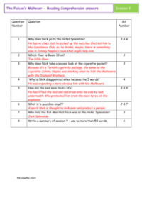 5. Reading Comprehension answers