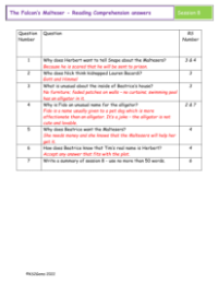 5. Reading Comprehension answers