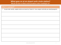What is a passport - Worksheet