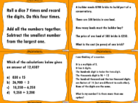 The Four Operations Challenge Cards - Worksheet