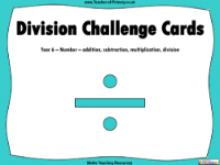 Division Challenge Cards - PowerPoint