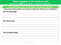 Recreate the digestive system in the classroom - Write up