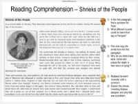 Volcanoes - Unit 4 - Reading Comprehension Worksheet