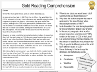 Gold Reading Comprehension Worksheet