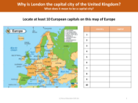 Locate on a map - European capital cities