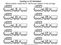 The 20 Train - Counting to 20 - Worksheet