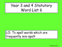 Statutory Spellings List 6 Presentation