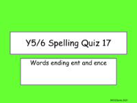 Words Ending in 'ent' and 'ence' Quiz