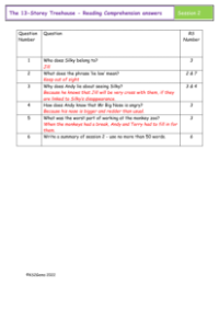 4. Reading Comprehension answers