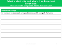 Renewable energy - Writing task