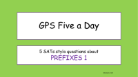 Prefixes 1 SATs Style Questions