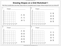 Drawing Shapes on a Grid - Worksheet