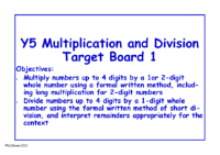 Target Board - Written multiplication and division