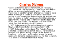 Charles Dickens Information Worksheet