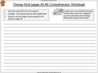 Choose Kind - Comprehension Worksheet 1
