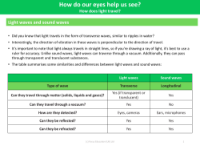 Light waves and sound waves - Light - Year 6