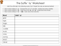 The Suffix '-ly' - Worksheet