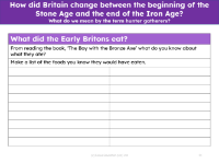 What did the Early Britons eat? - Worksheet