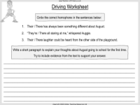 Driving - Worksheet