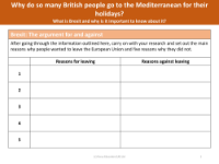 Brexit: The argument for and against - Note sheet