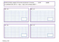 Subtraction Set B - 3d - 2d with exchange