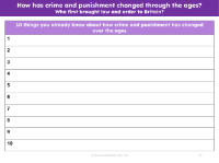 Who first brought law and order to Britain? - What do I already know? - Worksheet