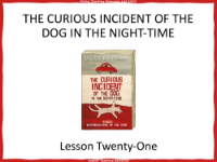 The Curious Incident of the Dog in the Night time   Lesson 21 - PowerPoint