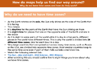 Why do we have time zones? - Info sheet